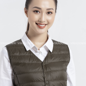 Women Ultra light down compact V - neck vest